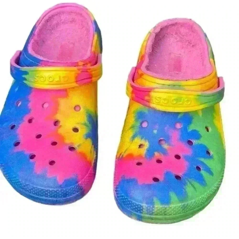 Crocs Classic Lined Tie Dyed Shoes Size 6